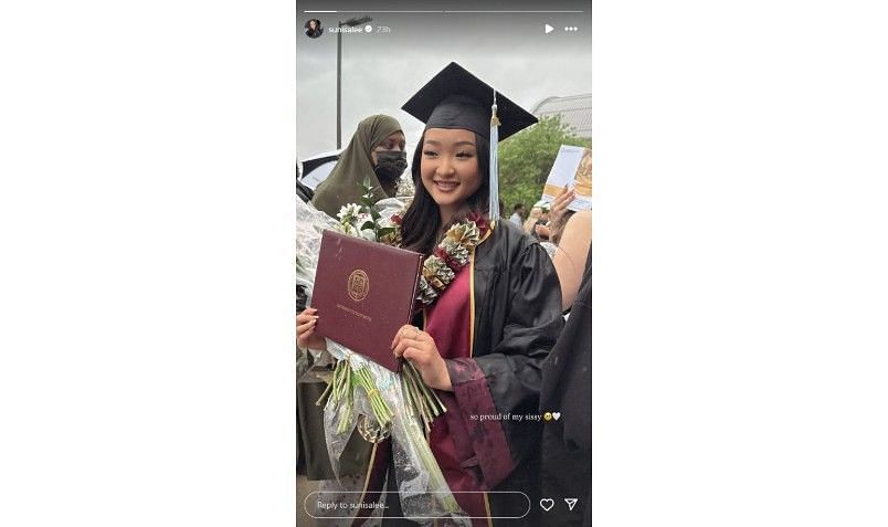 Screenshot of Suni Lee's Instagram story | Source: IG/sunisalee